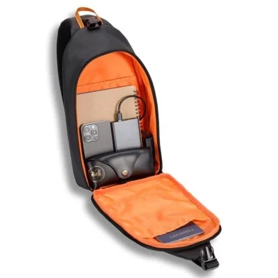 Porodo Gaming Water-Resistant PU Sling Bag With USB-C Port - Black